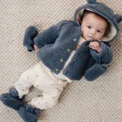 Little Dutch Teddy slippers - Blue - Newborn Naturals Hot