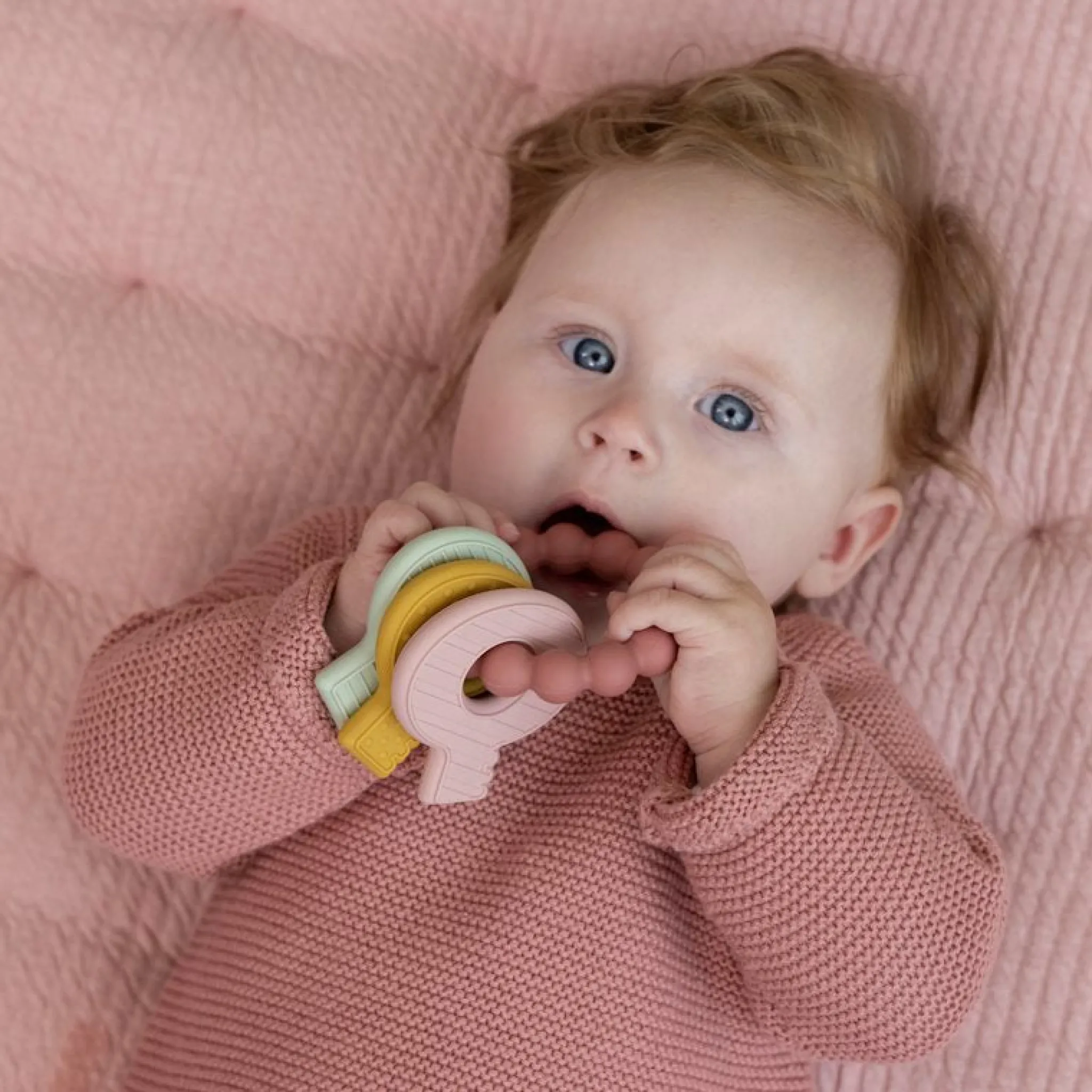 Little Dutch Teething toy keychain pink Discount