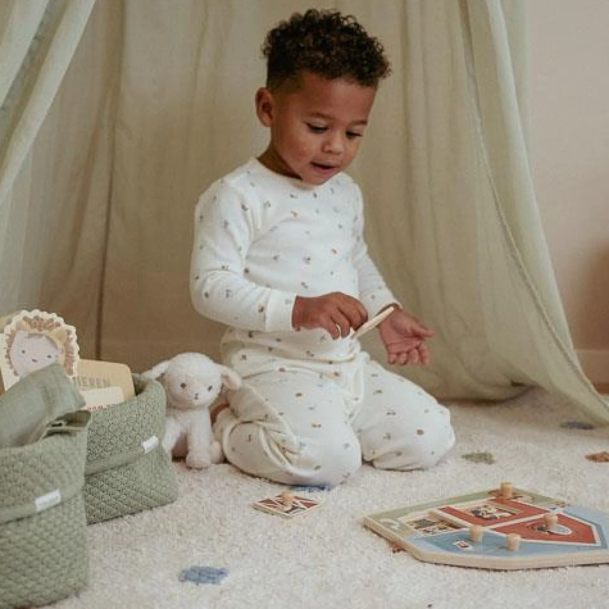 Little Dutch Two-piece pajamas - White - Forest Friends - Forest Treasures New