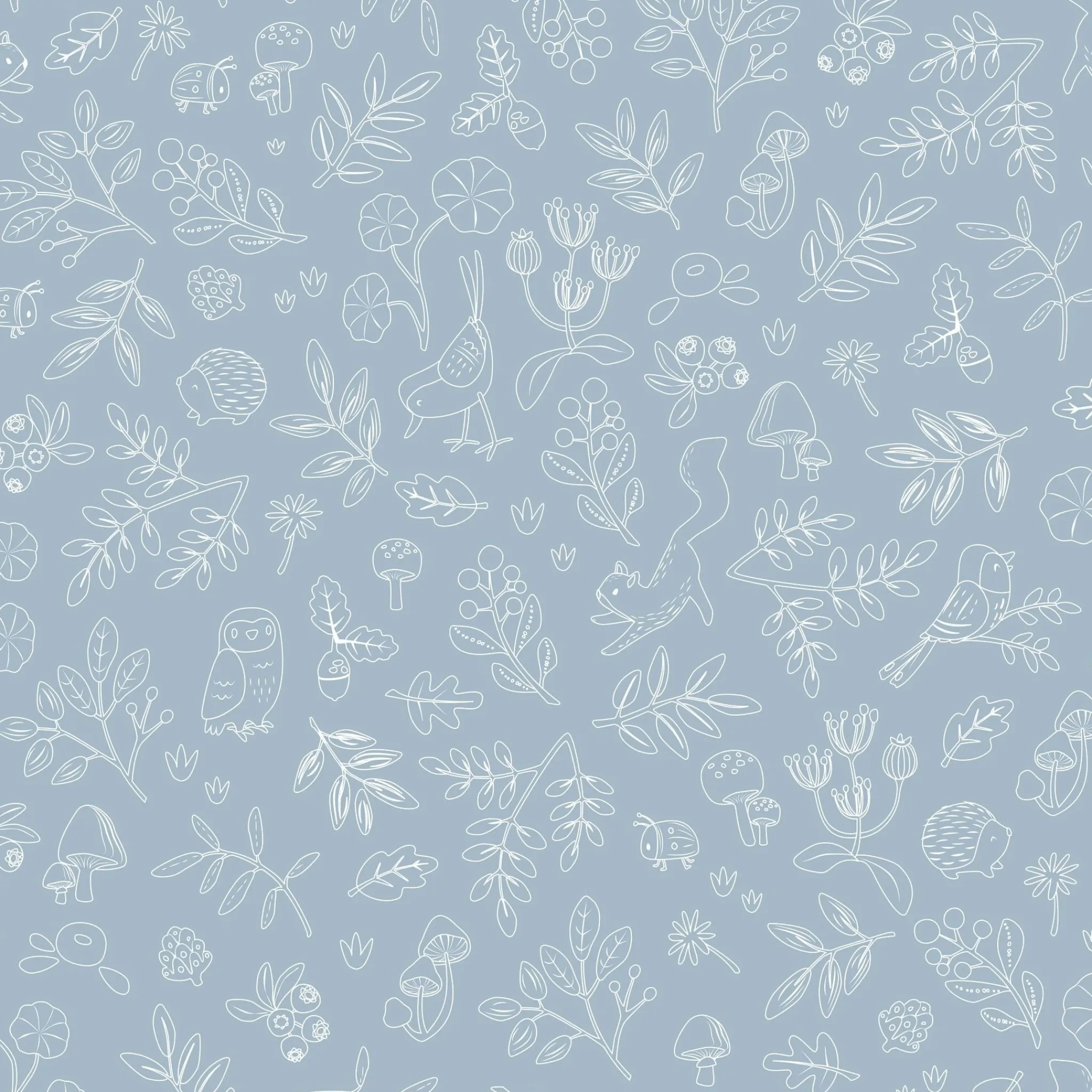Little Dutch Wallpaper sample non-woven wallpaper – Blue – Forest Friends – Forest Wonder Clearance