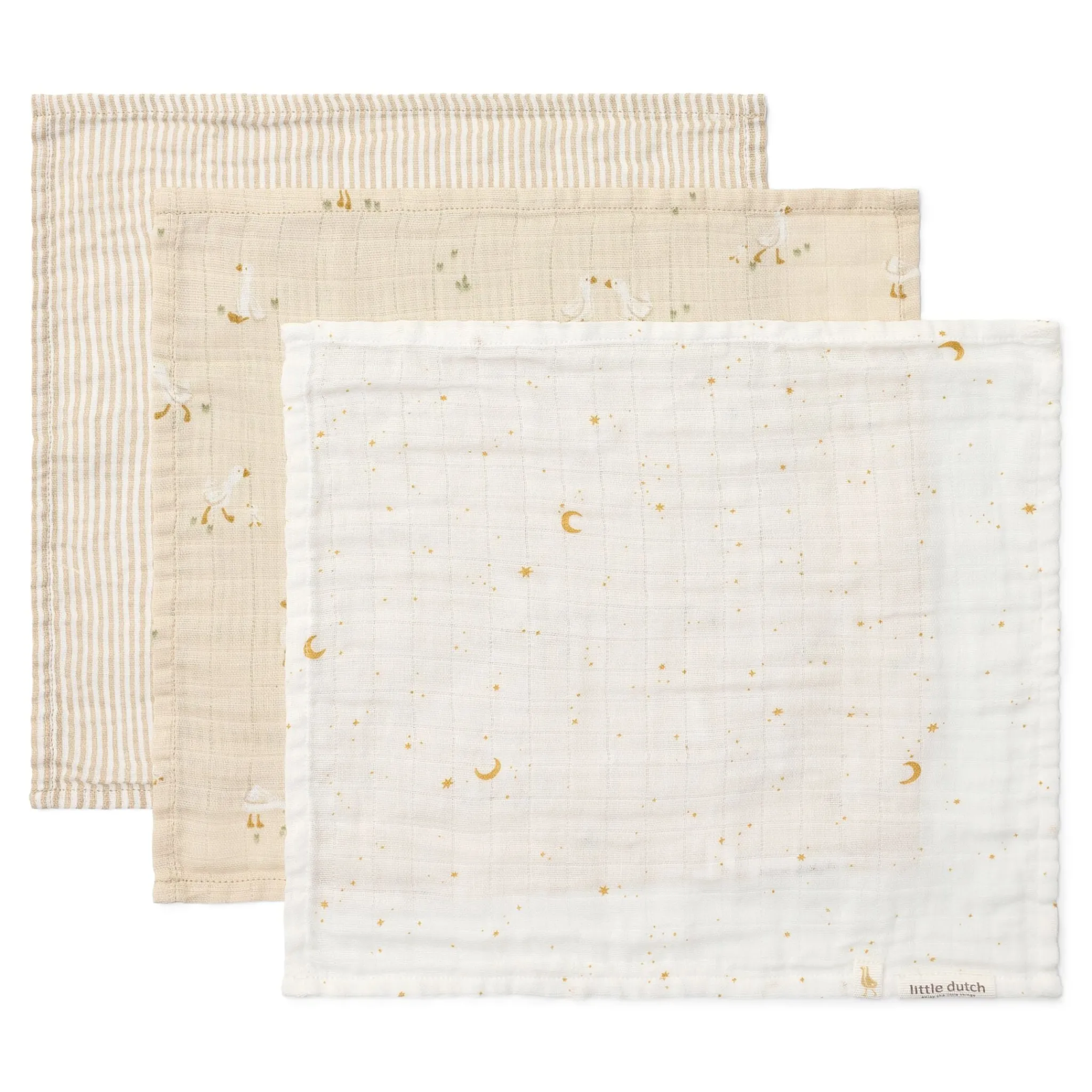 Little Dutch Washcloth set - Beige - Newborn Naturals - Little Goose Outlet