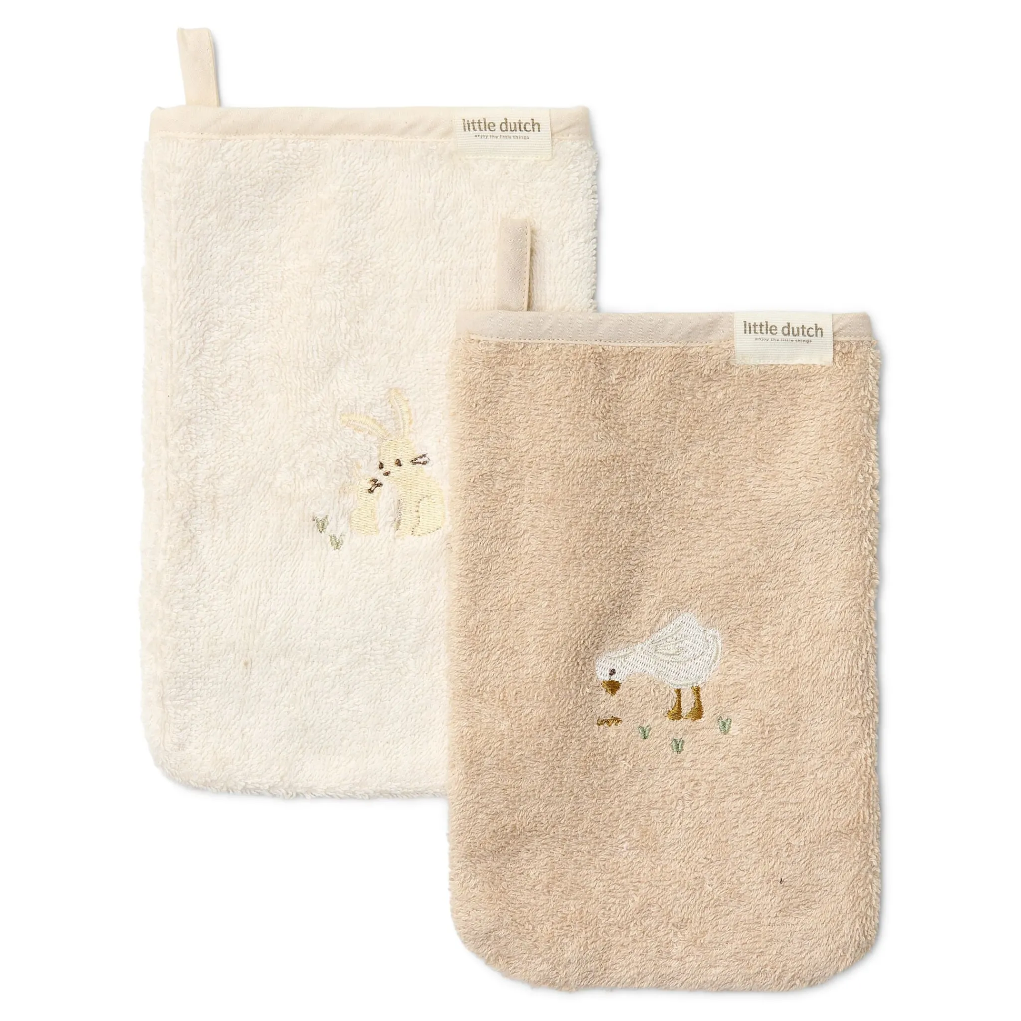 Little Dutch Washcloth set - White - Newborn Naturals - Baby Bunny Outlet