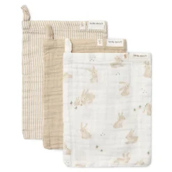 Little Dutch Washcloths set - White - Newborn Naturals - Baby Bunny Clearance