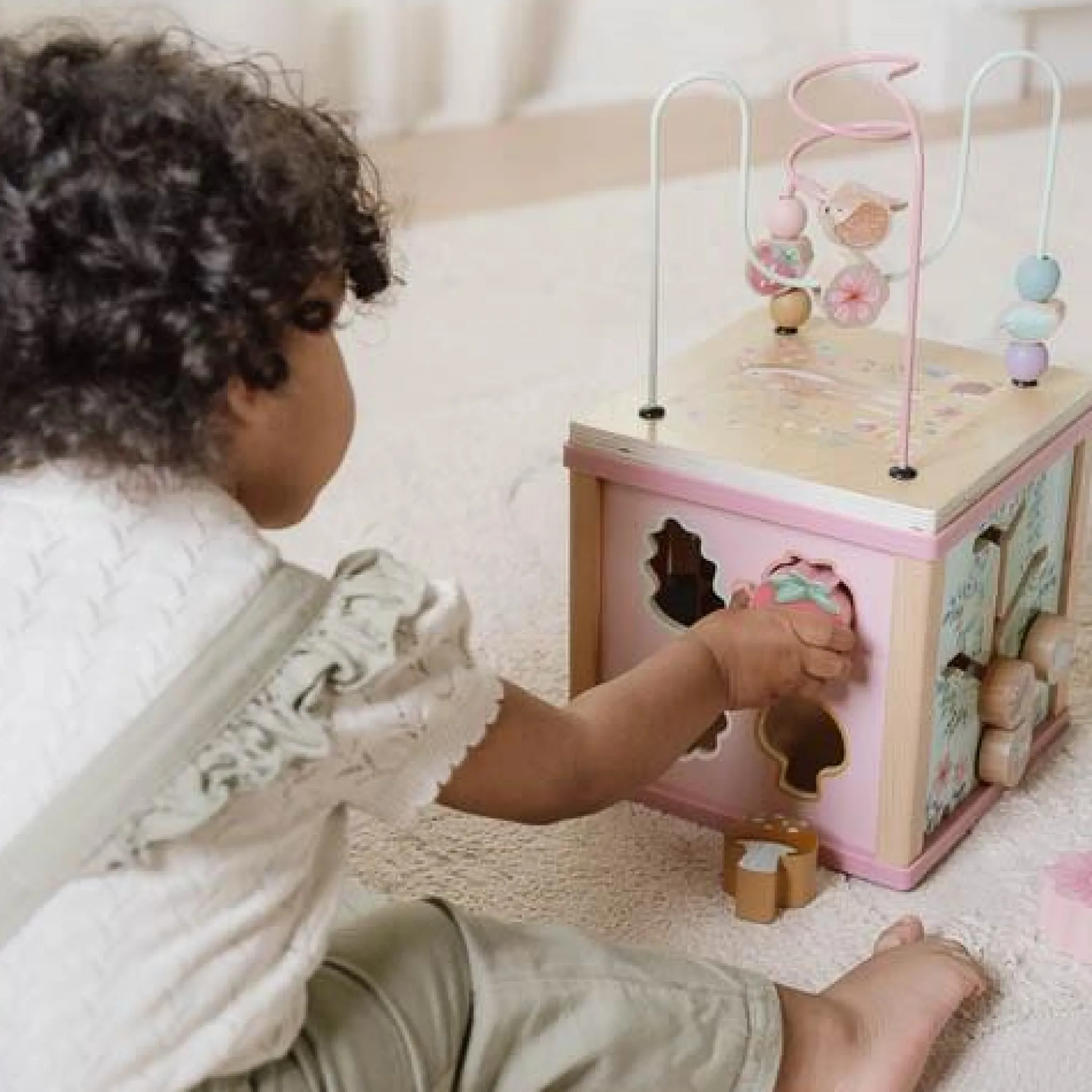 Little Dutch Wooden activity cube - Pink - Fairy Garden Best