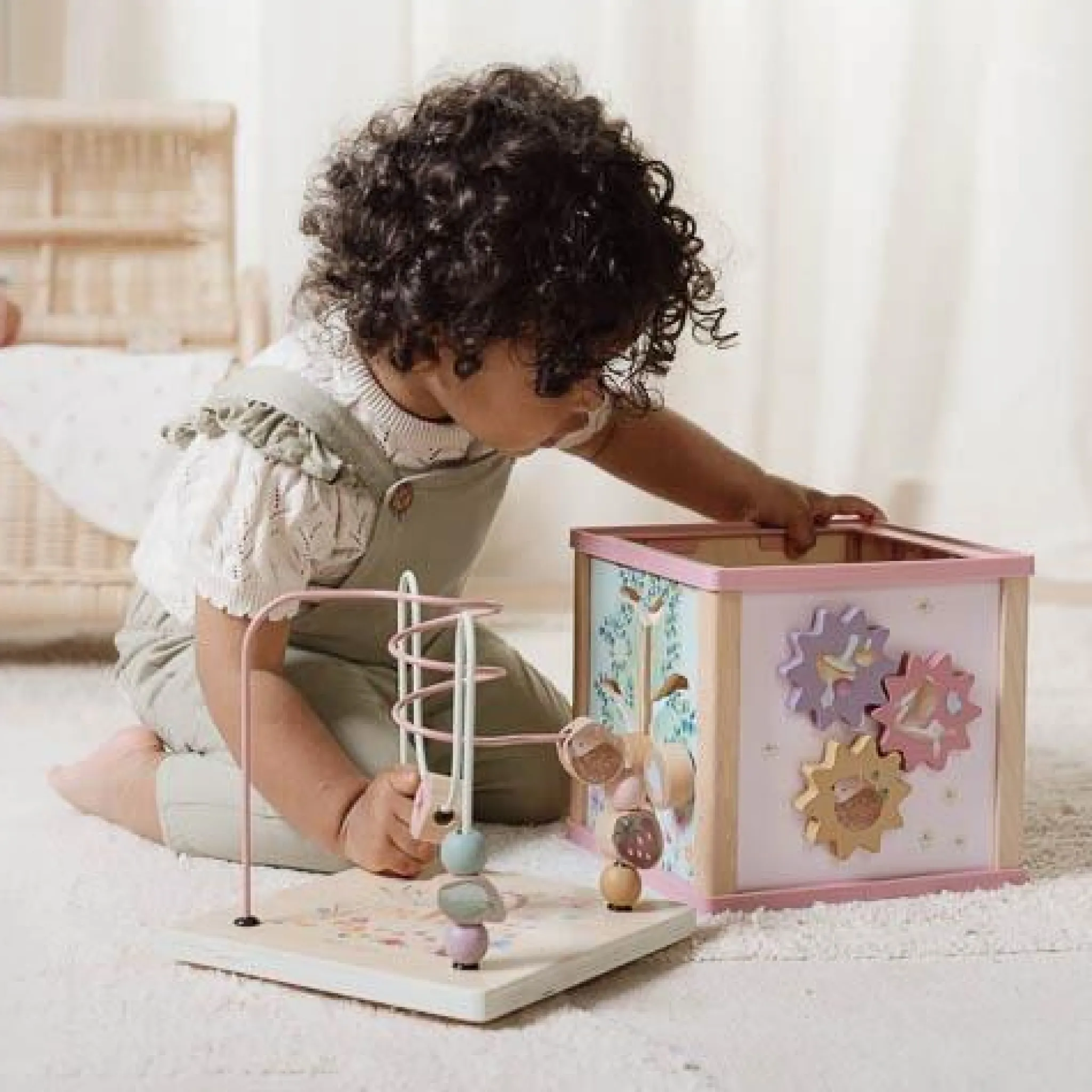 Little Dutch Wooden activity cube - Pink - Fairy Garden Best