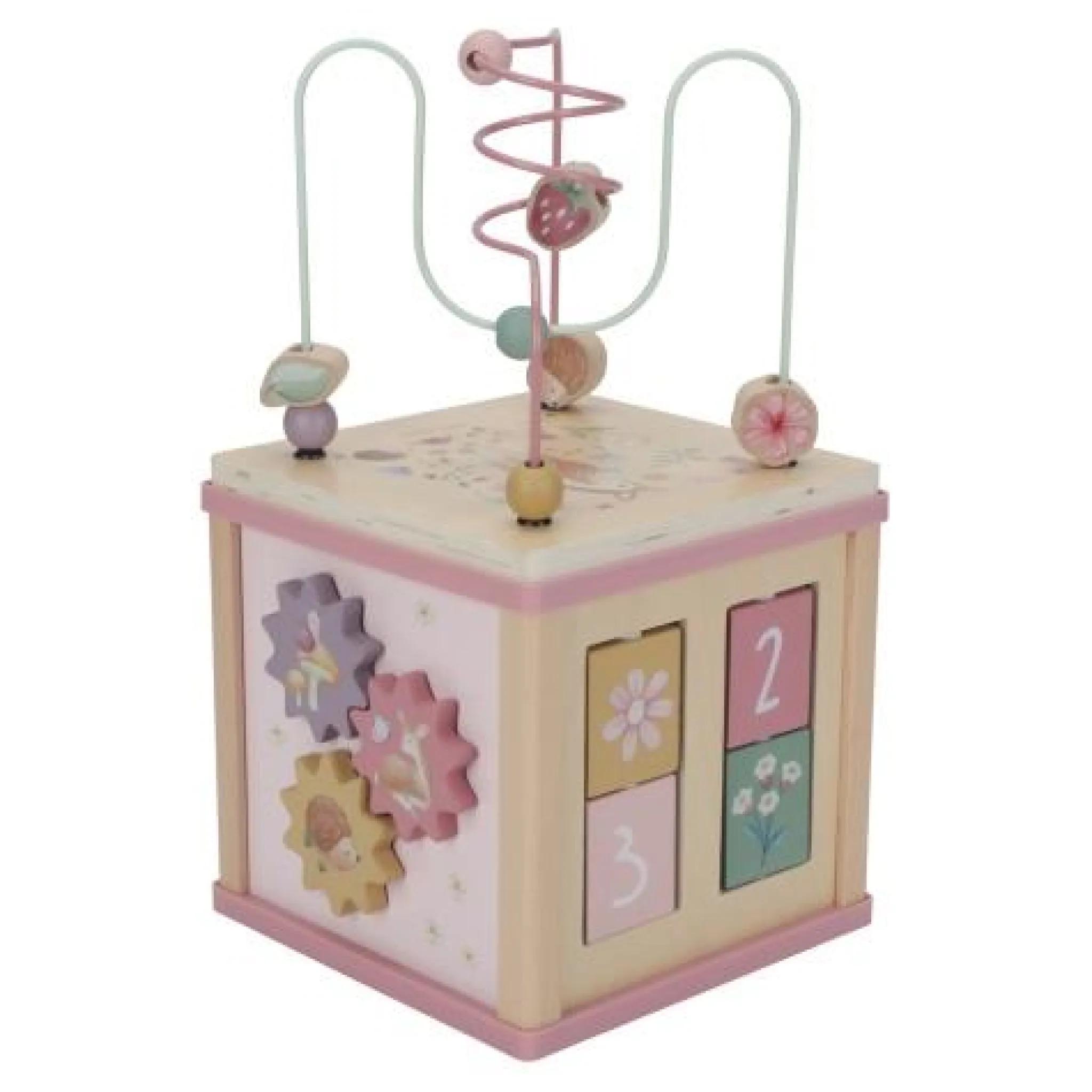 Little Dutch Wooden activity cube - Pink - Fairy Garden Best