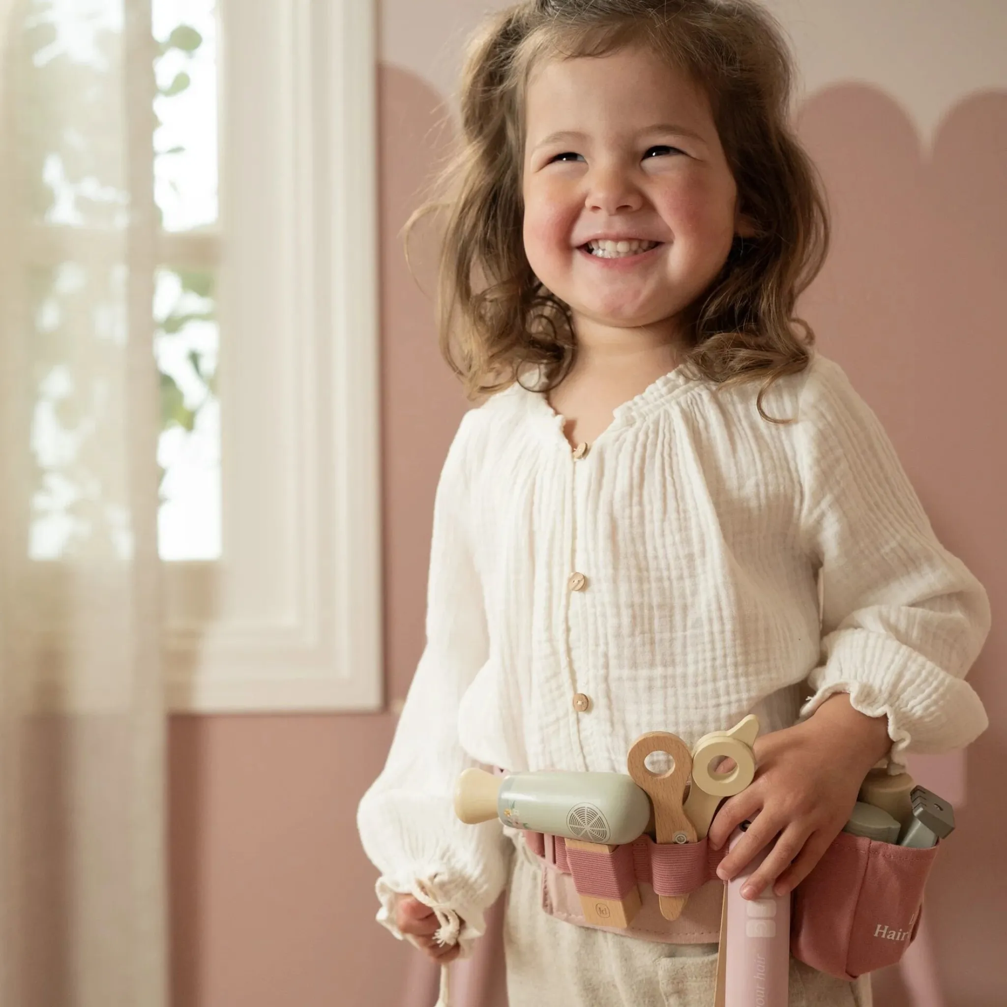 Little Dutch Wooden barber set – Pink – Essentials Clearance