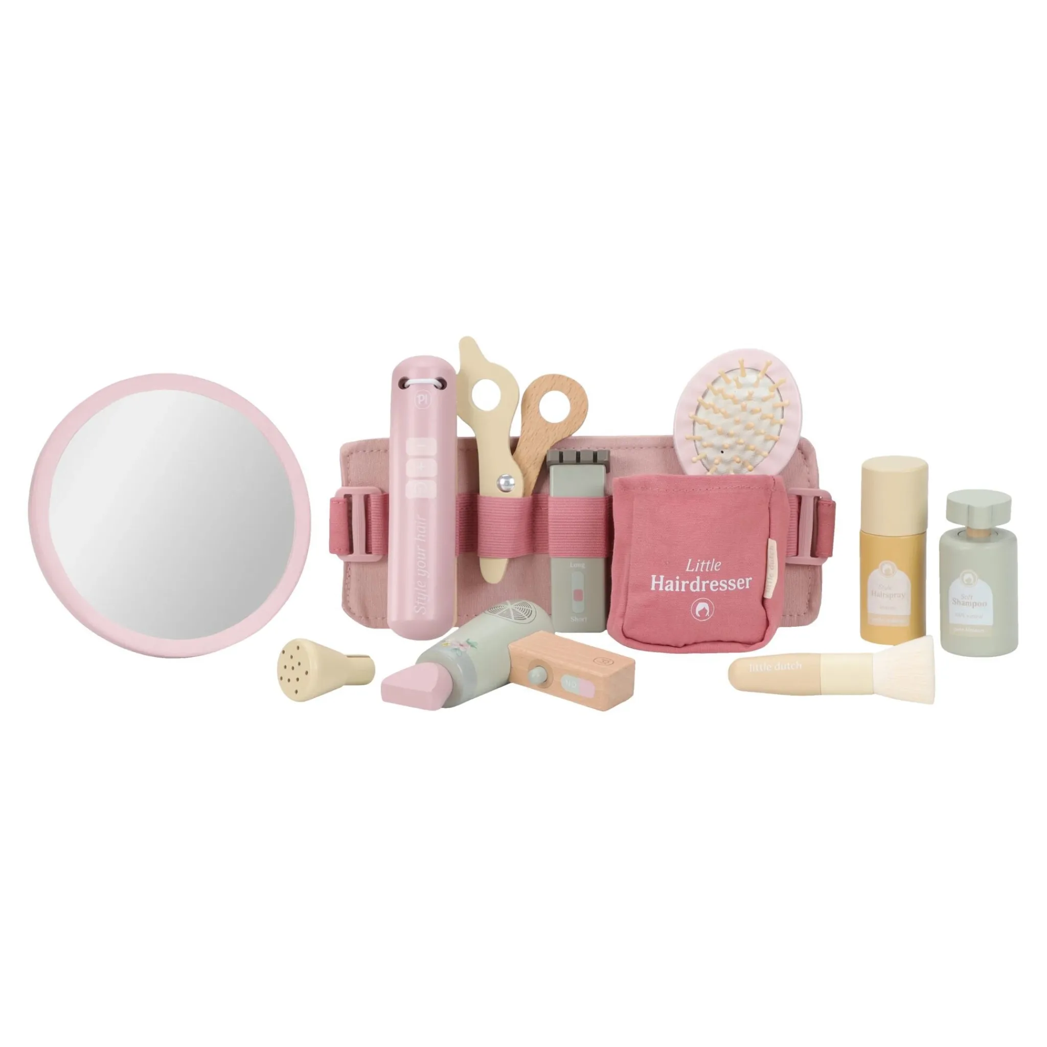 Little Dutch Wooden barber set – Pink – Essentials Clearance