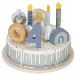 Little Dutch Wooden Birthday Cake - Blue - Essentials