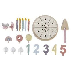 Little Dutch Wooden Birthday Cake - Pink - Essentials Best