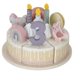 Little Dutch Wooden Birthday Cake - Pink - Essentials Best