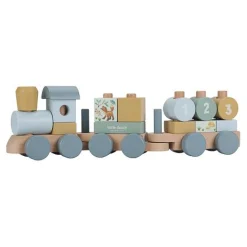 Little Dutch Wooden block train - Blue - Forest Friends Sale