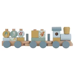 Little Dutch Wooden block train - Blue - Forest Friends Sale