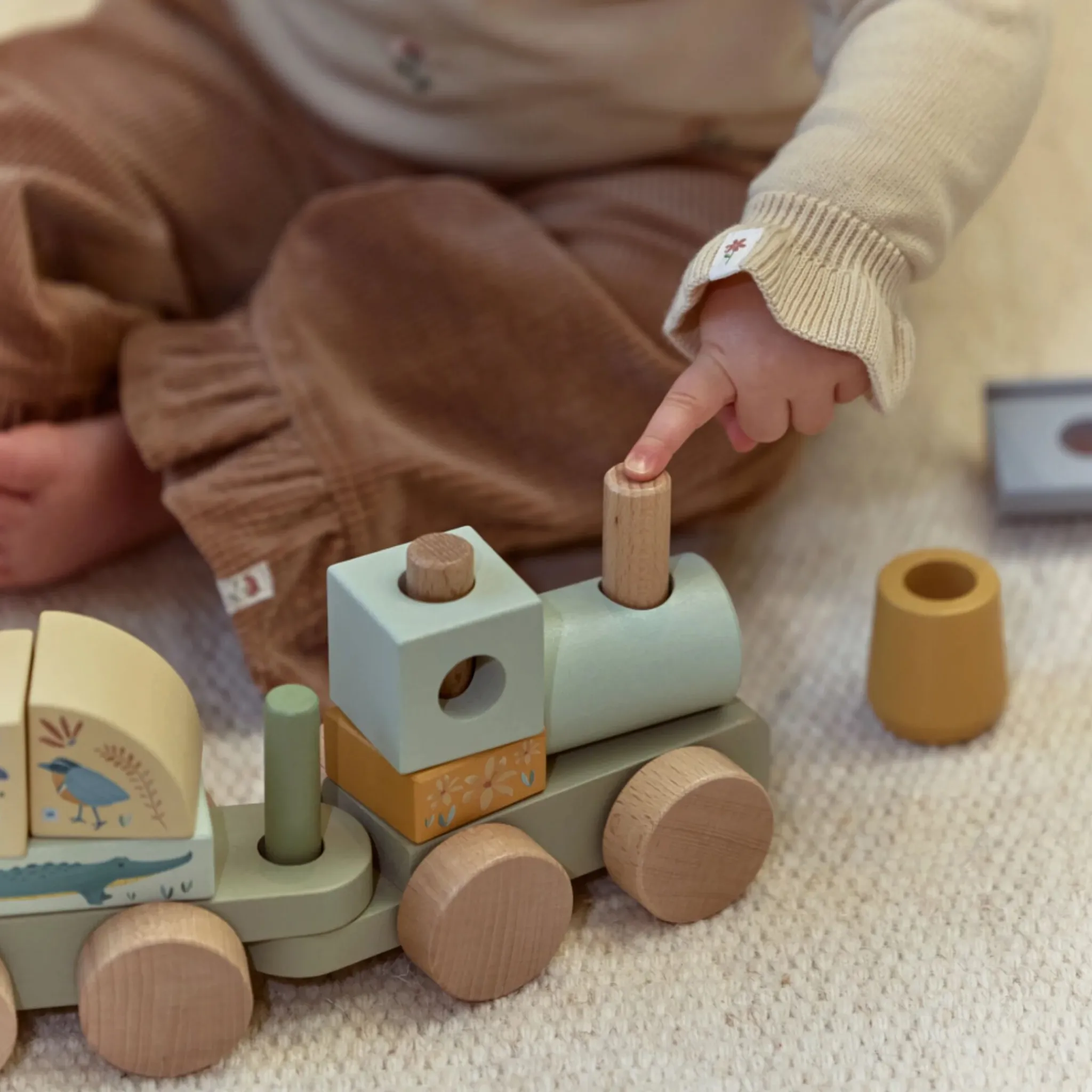 Little Dutch Wooden Block Train - Green Discount