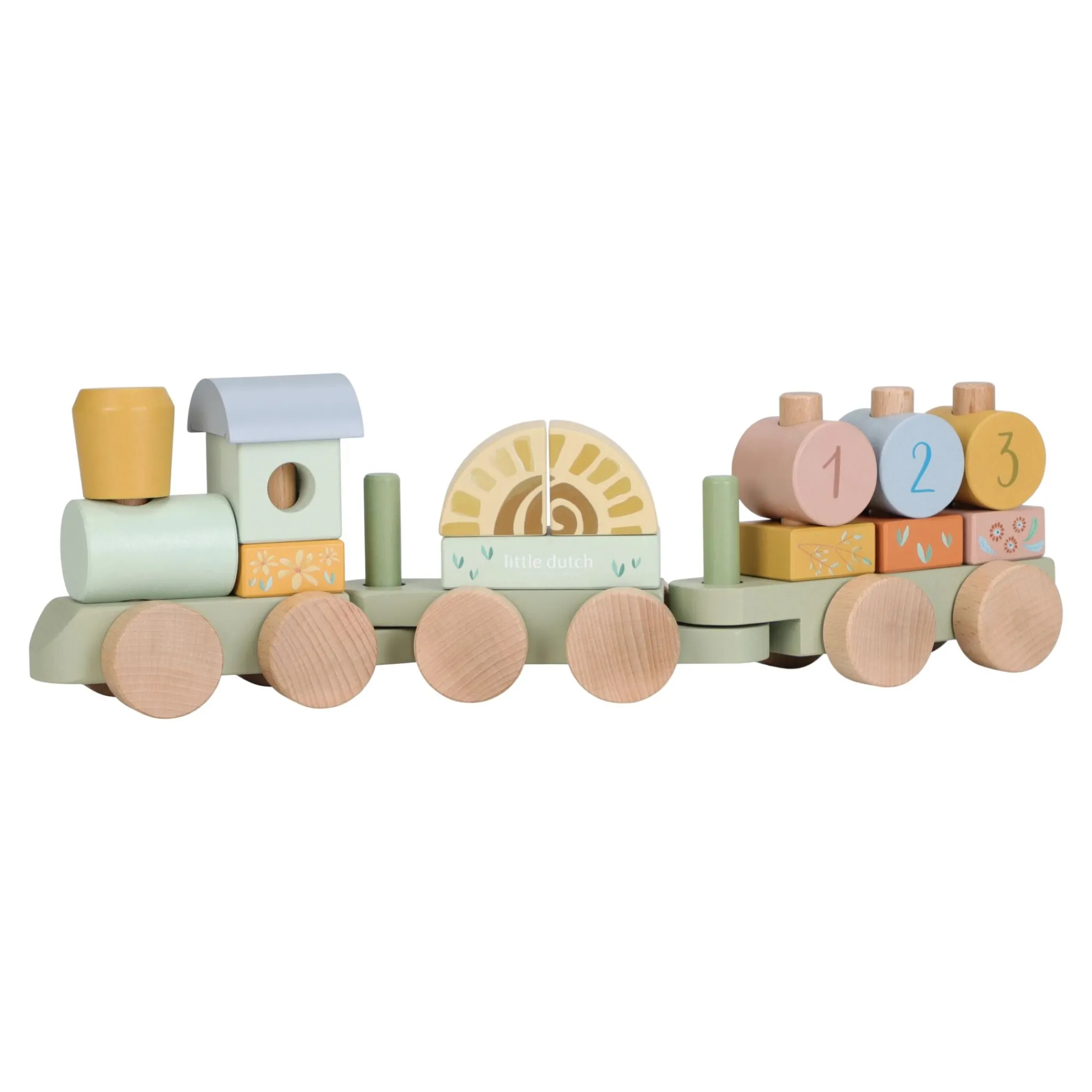 Little Dutch Wooden Block Train - Green Discount