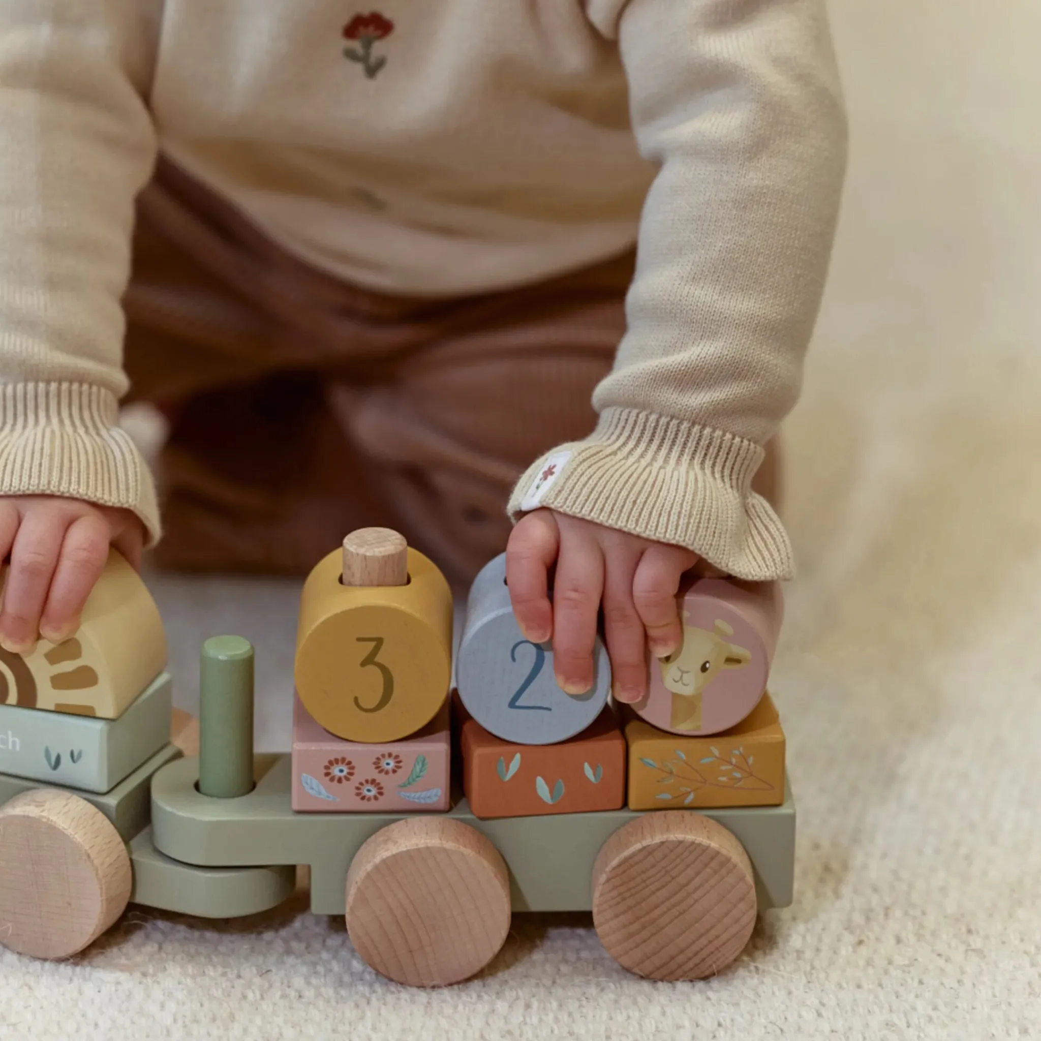 Little Dutch Wooden Block Train - Green Discount
