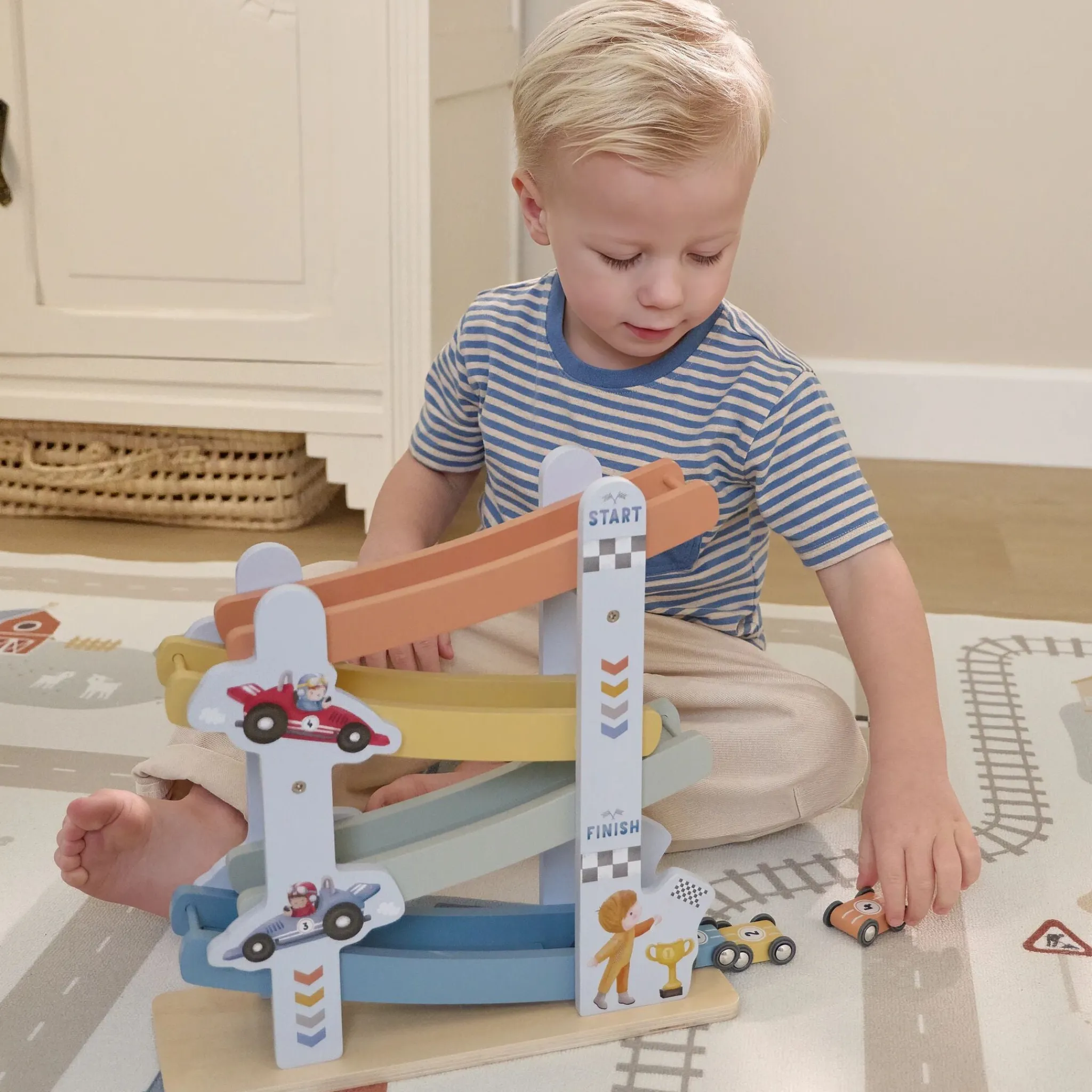 Little Dutch Wooden car track - Blue Outlet