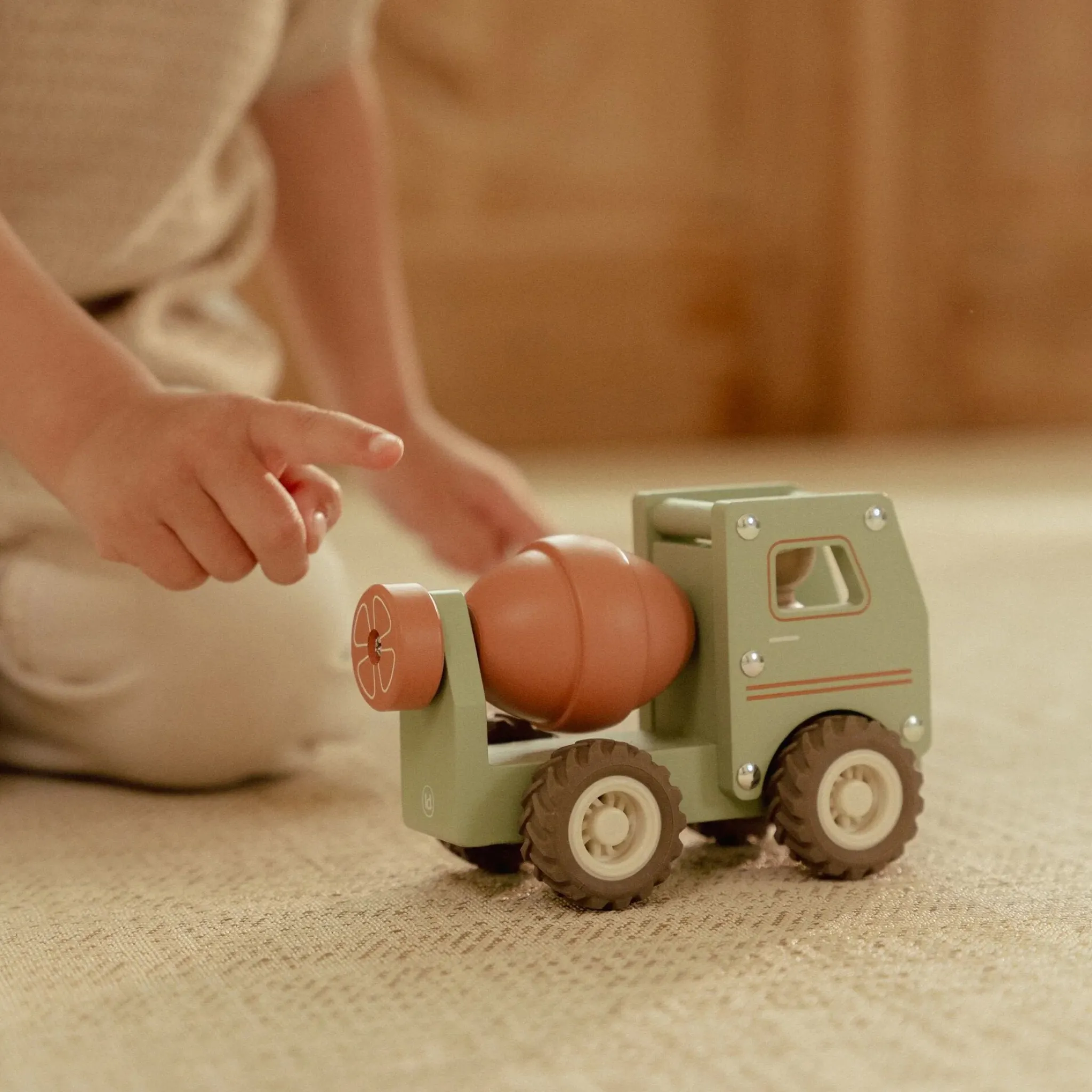 Little Dutch Wooden cement truck – Green – Essentials Online