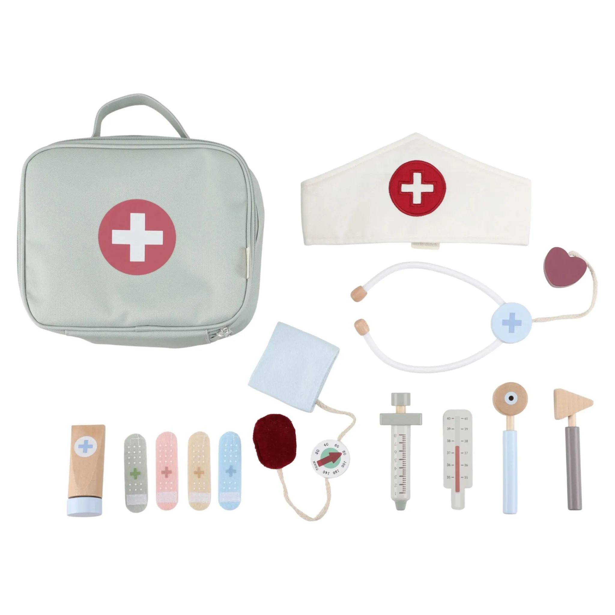 Little Dutch Wooden doctor's set - Green - Essentials Outlet
