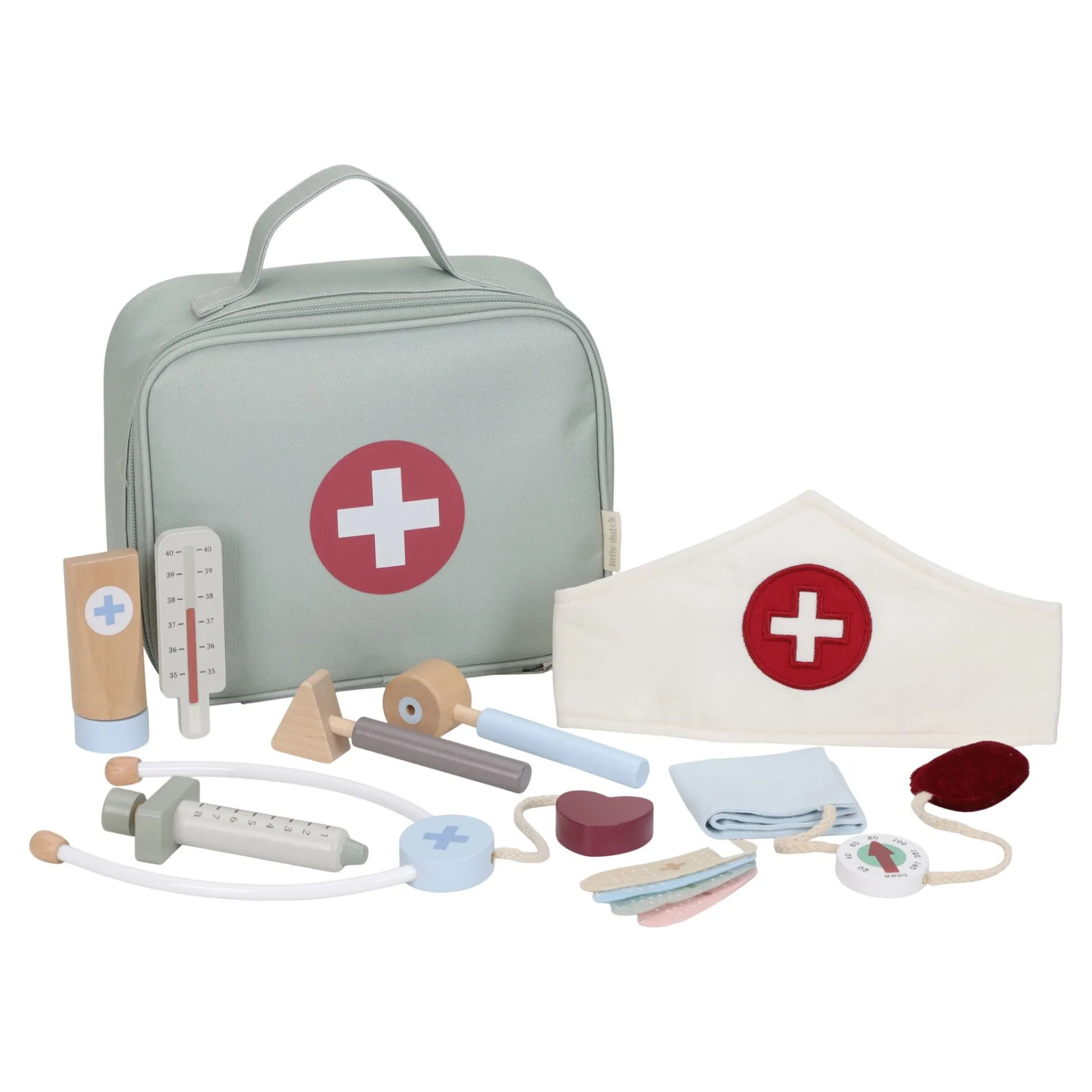 Little Dutch Wooden doctor's set - Green - Essentials Outlet