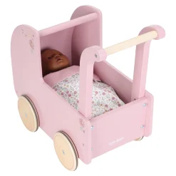 Little Dutch Wooden doll stroller - Pink - Essentials Outlet