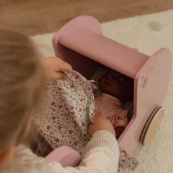 Little Dutch Wooden doll stroller - Pink - Essentials Outlet