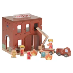 Little Dutch Wooden fire station – Red – Essentials Online