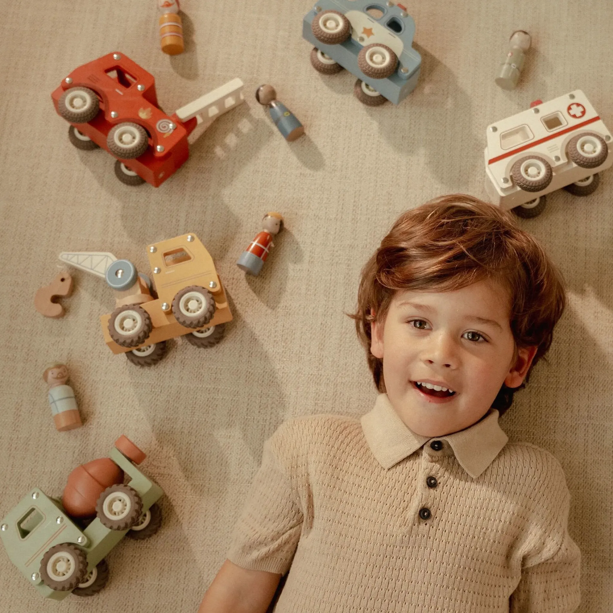 Little Dutch Wooden fire truck – Red – Essentials Online