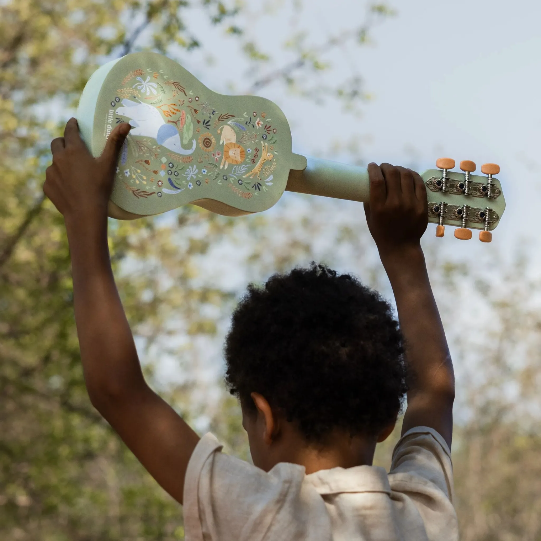 Little Dutch Wooden guitar - Green - Safari Friends Clearance