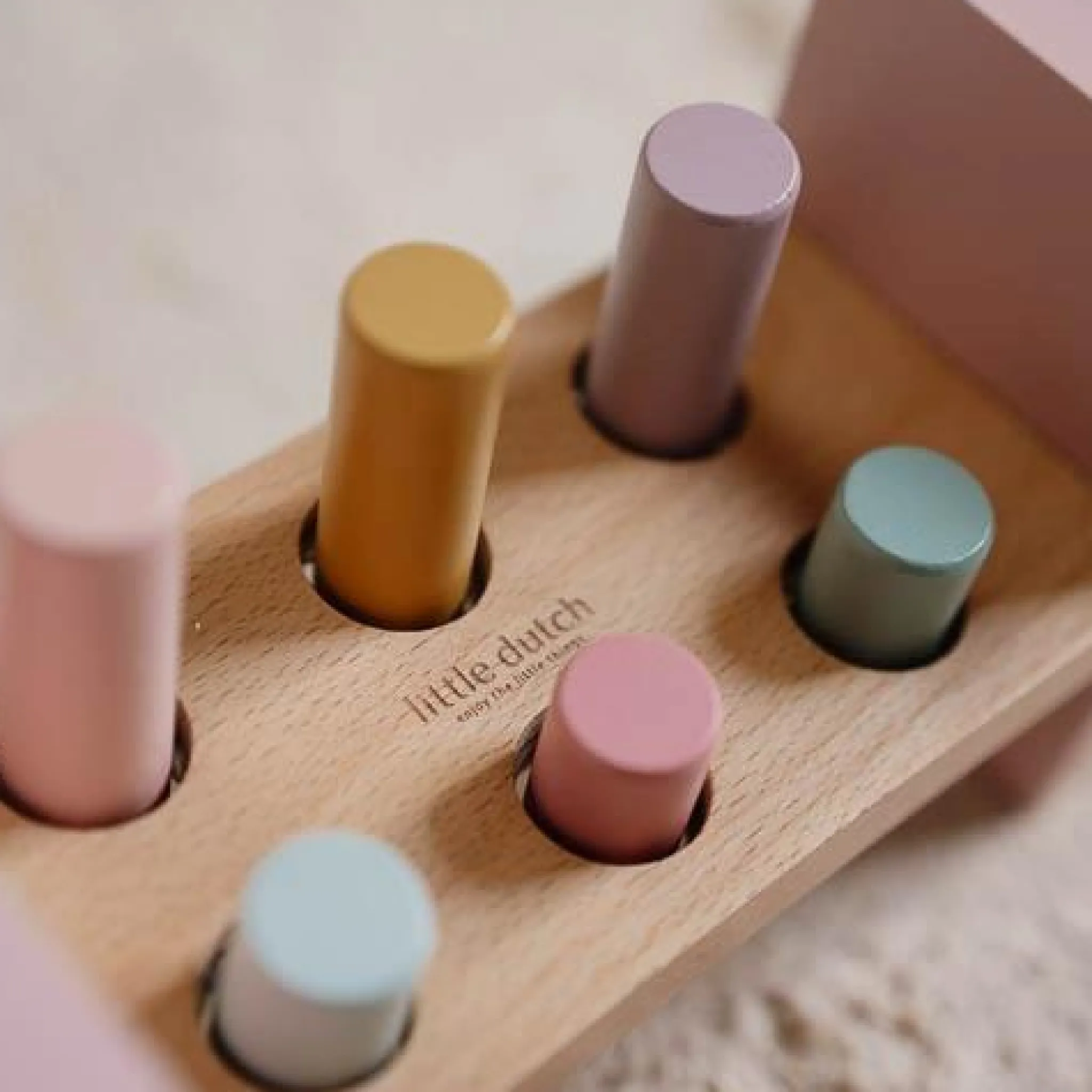 Little Dutch Wooden Hammer Bench - Pink - Fairy Garden Clearance