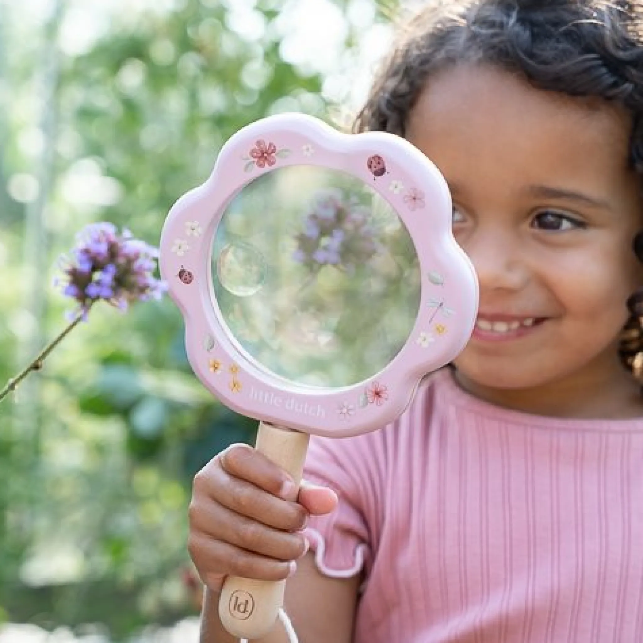 Little Dutch Wooden Magnifying Glass - Pink - Fairy Garden
