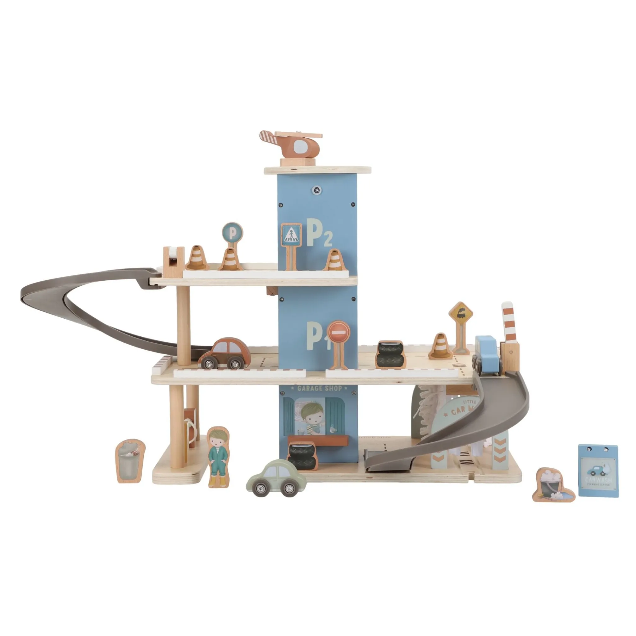 Little Dutch Wooden parking garage – Blue – Essentials New