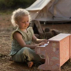 Little Dutch Wooden piano - Pink - Safari Friends Hot