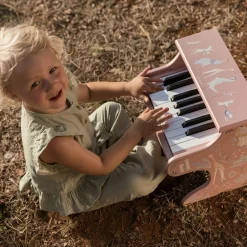 Little Dutch Wooden piano - Pink - Safari Friends Hot