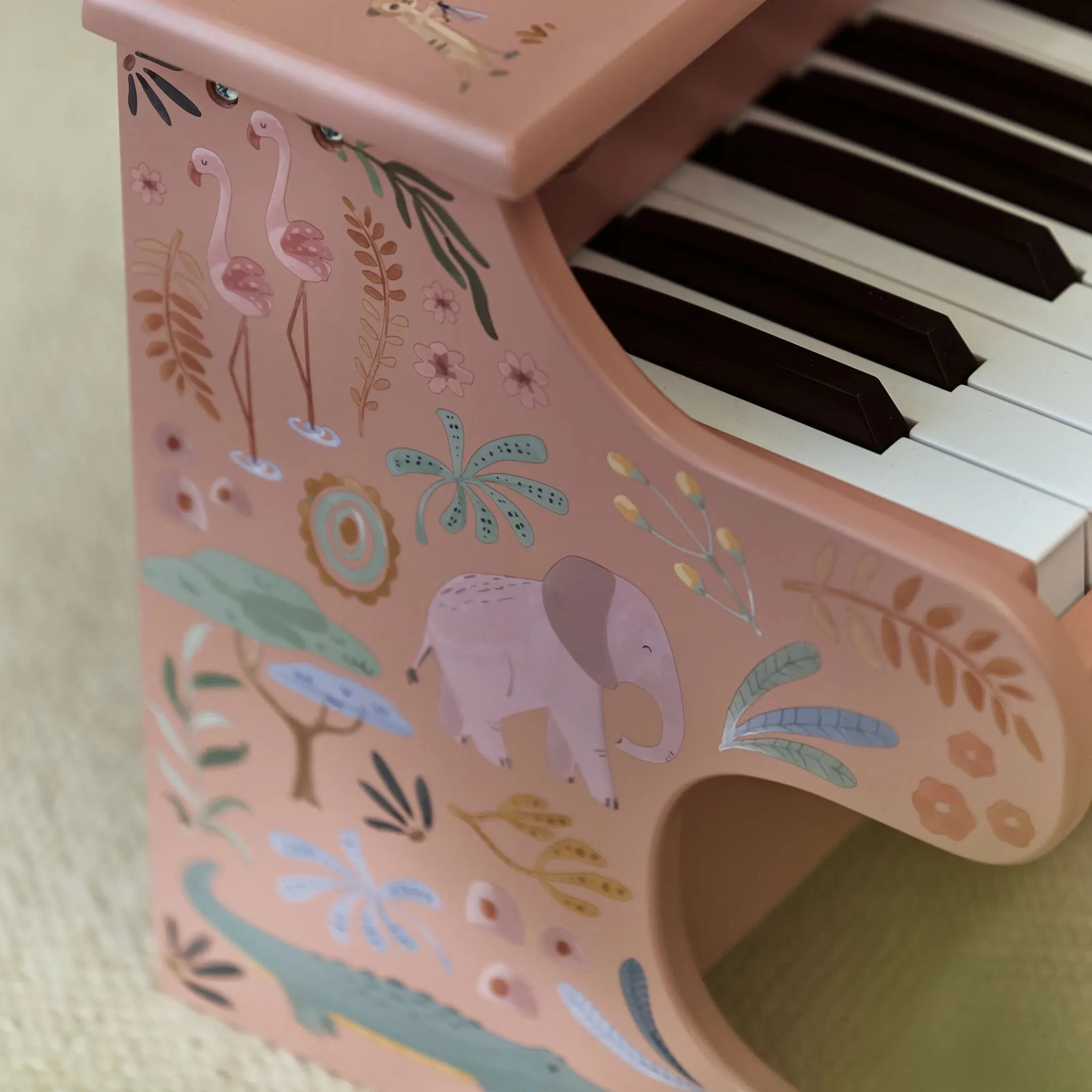 Little Dutch Wooden piano - Pink - Safari Friends Hot