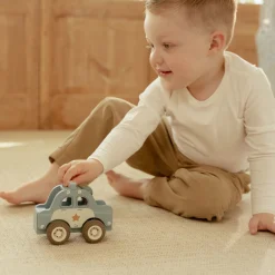 Little Dutch Wooden police car – Blue – Essentials Outlet