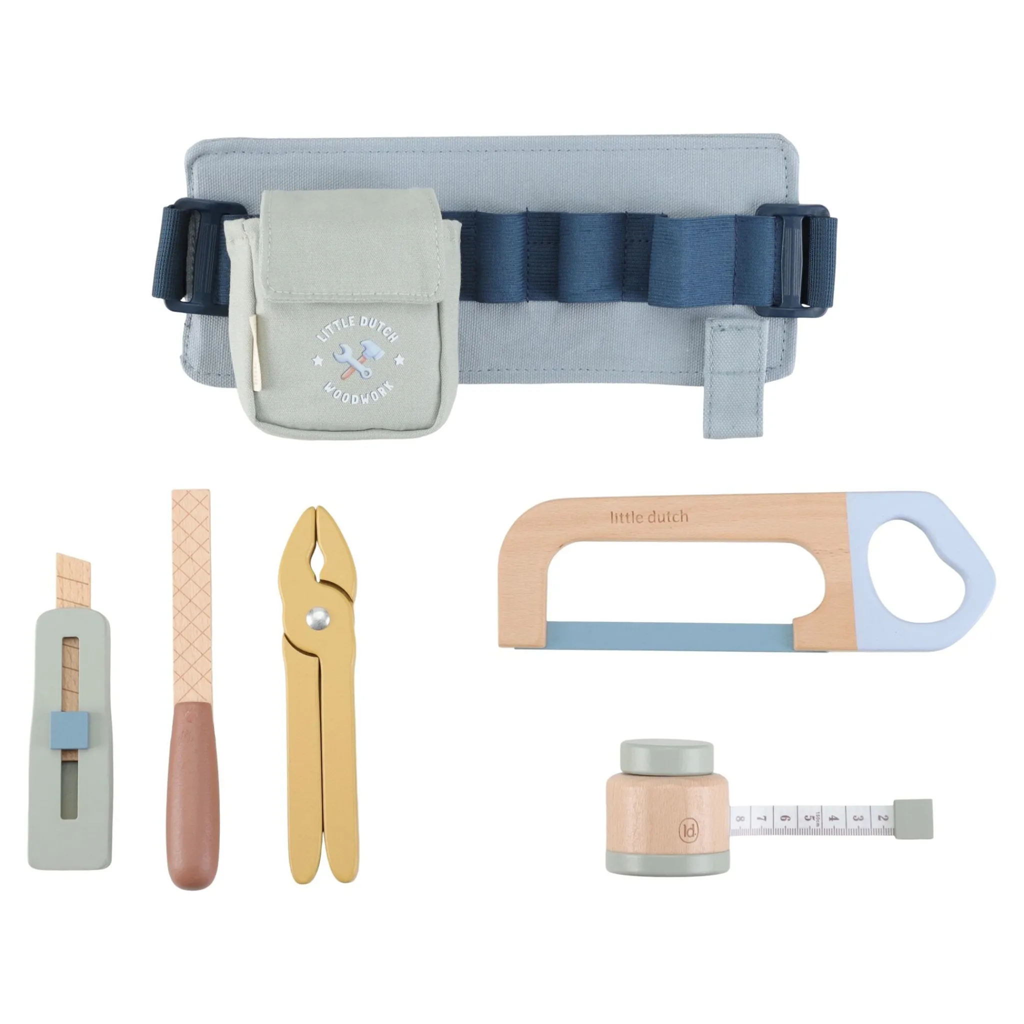 Little Dutch Wooden tool belt - Blue - Essentials New