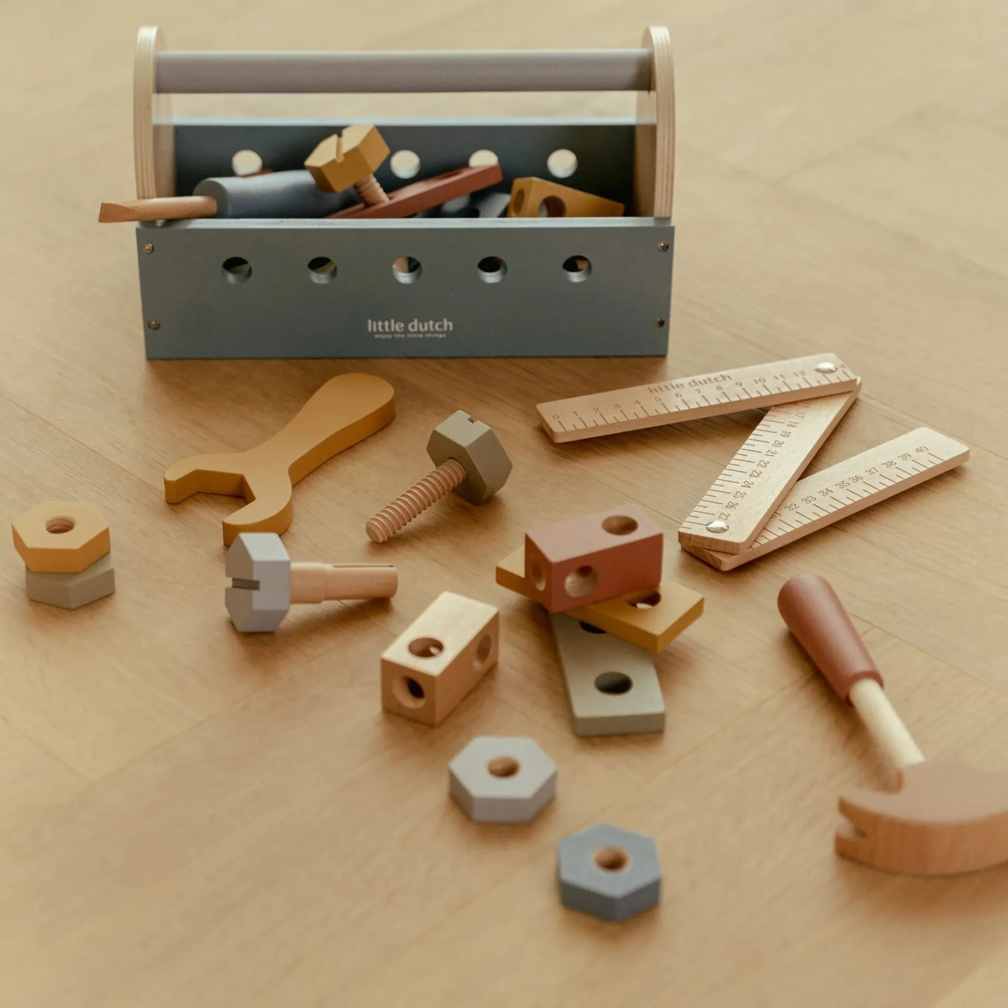 Little Dutch Wooden toolbox - Blue - Essentials Outlet