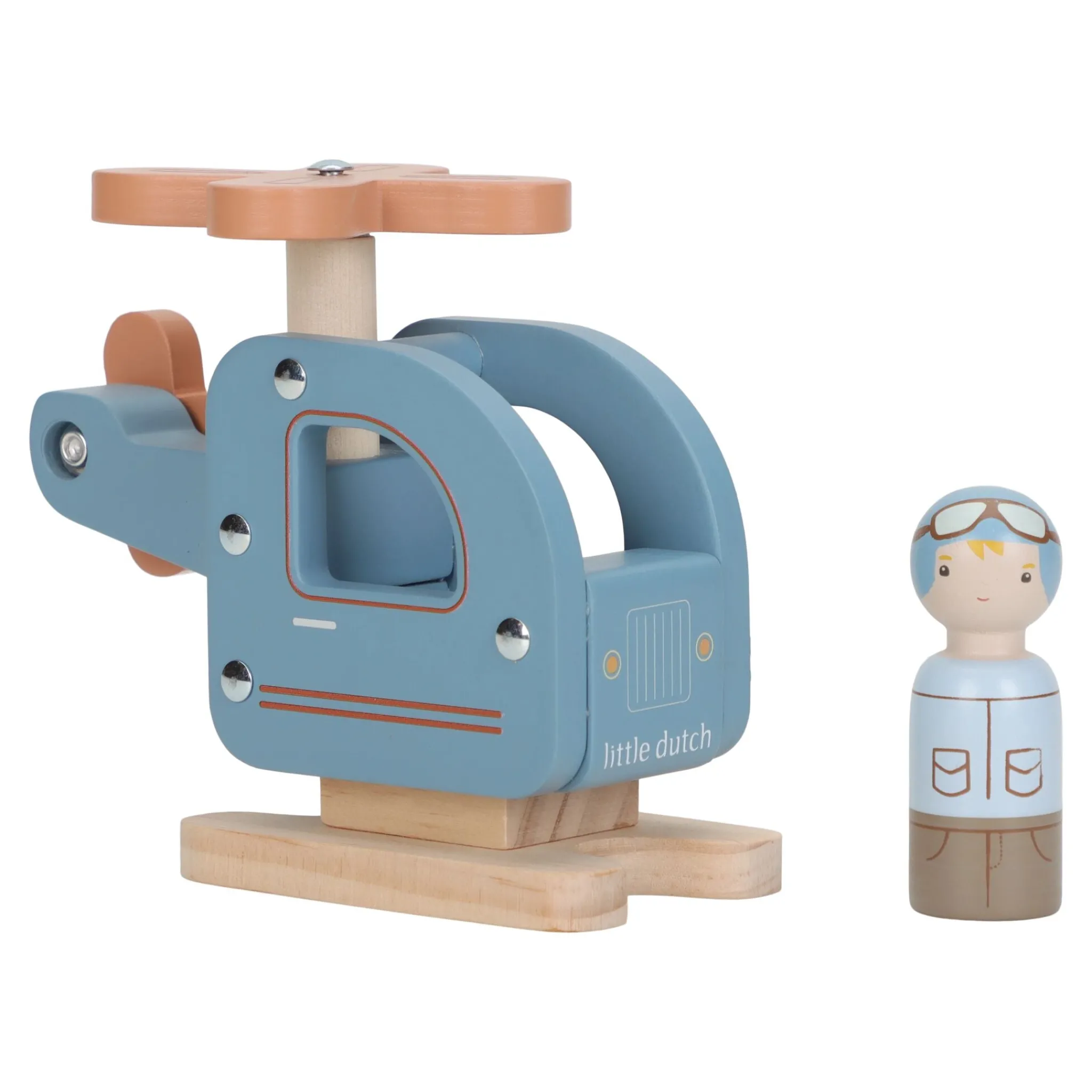 Little Dutch Wooden toy helicopter - Blue Best