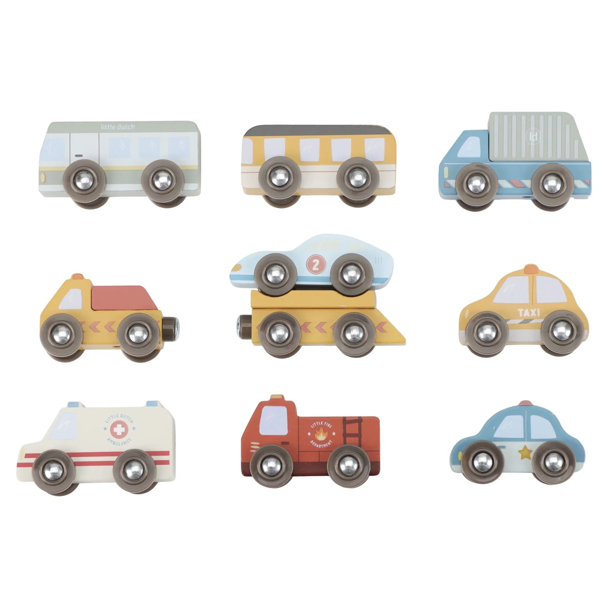 Little Dutch Wooden vehicle set – Multicolored – Essentials Outlet