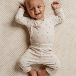 Little Dutch Wrap-around long sleeve romper - Sand - Little Farm Best