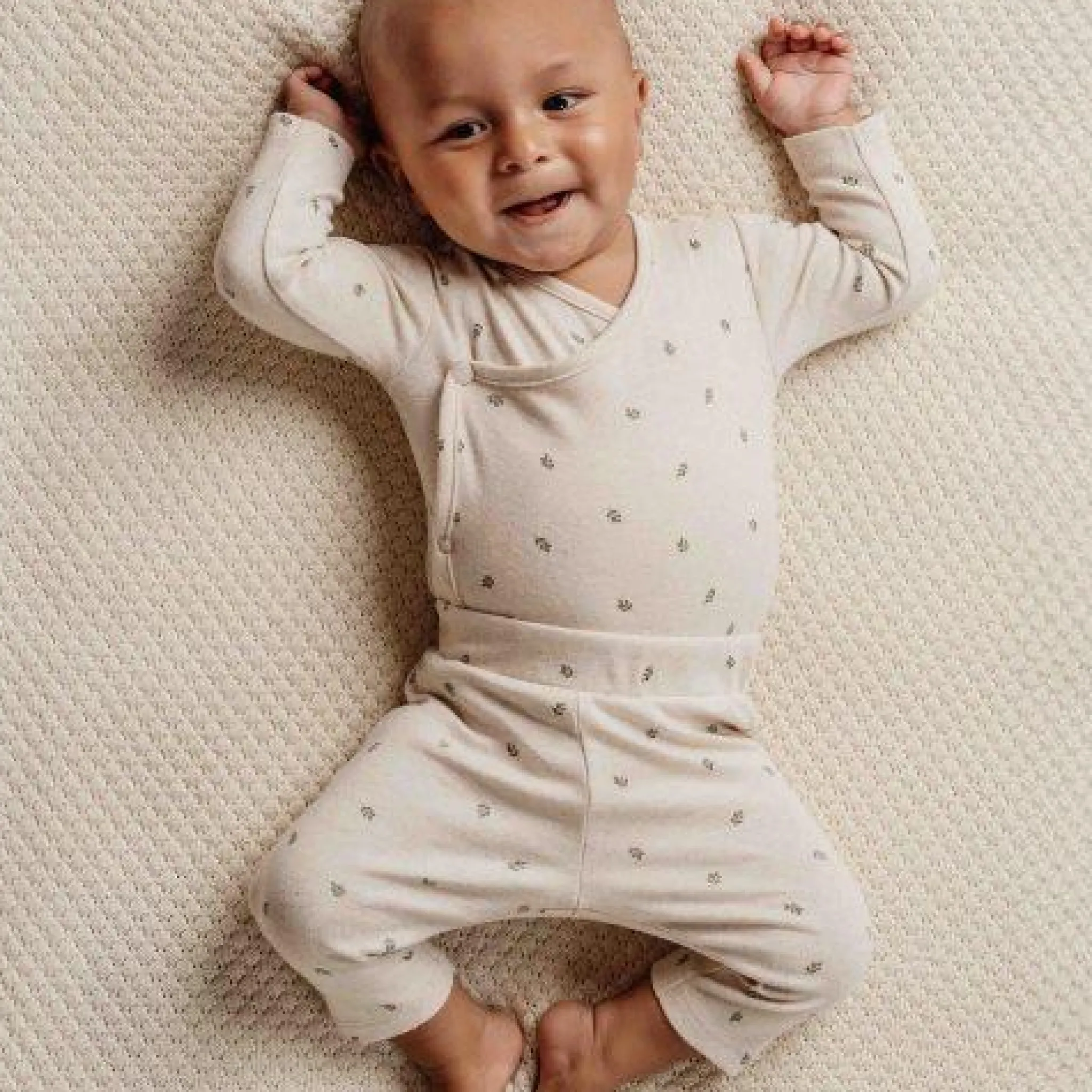 Little Dutch Wrap-around long sleeve romper - Sand - Little Farm Best