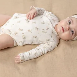 Little Dutch Wrap-over long sleeve romper - White - Newborn Naturals - Baby Bunny Sale